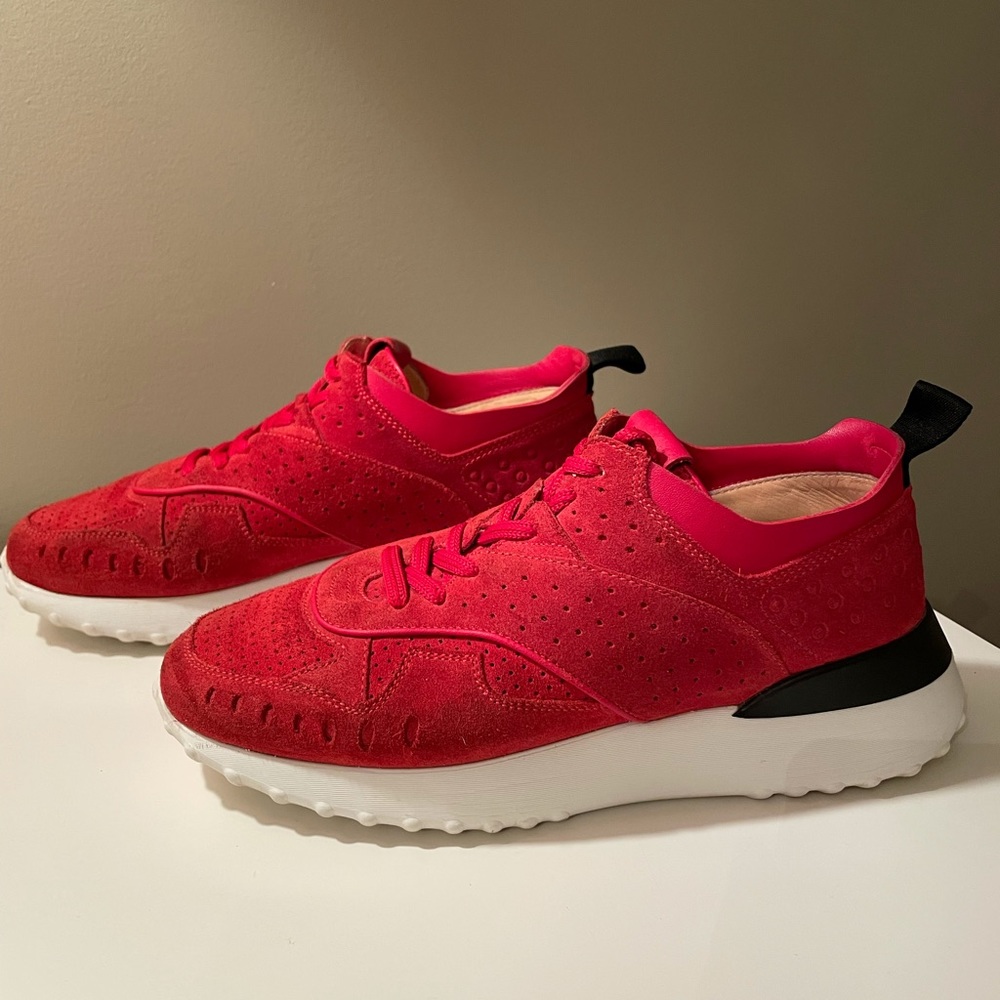 🌹 Red Suede TODS Authentic Luxury Sneakers 🌹